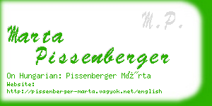 marta pissenberger business card